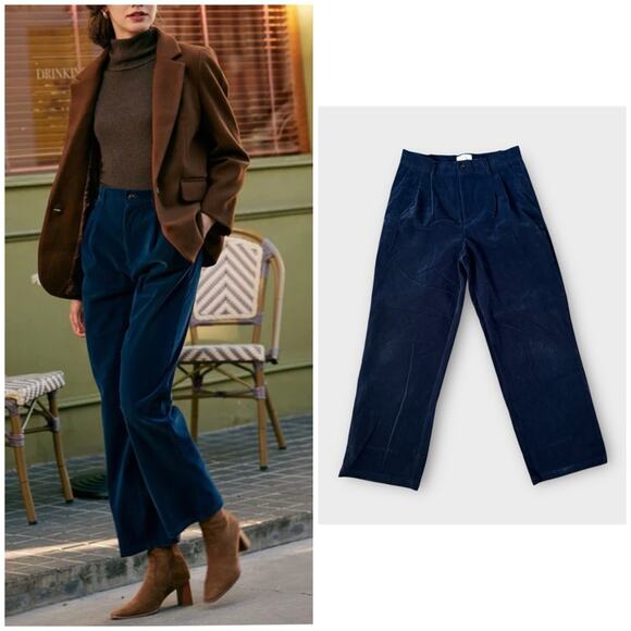 Rihoas High Waisted Pleated Wide Leg Pants - Picture 1 of 10